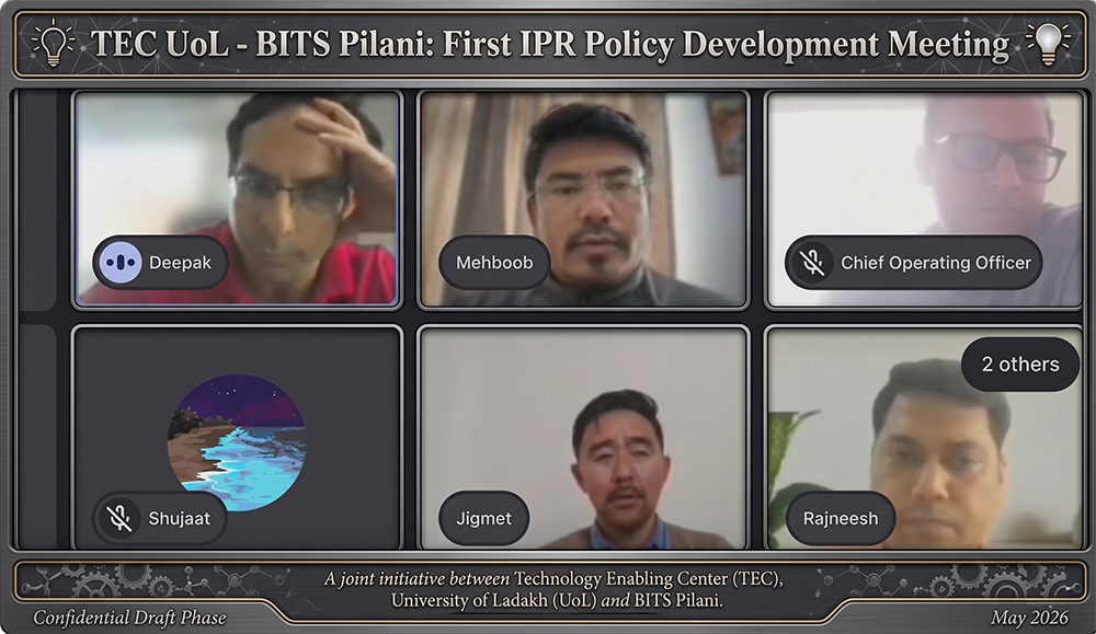 TEC University of Ladakh Collaborate with TEC BITS Pilani to Draft IPR Policyimage